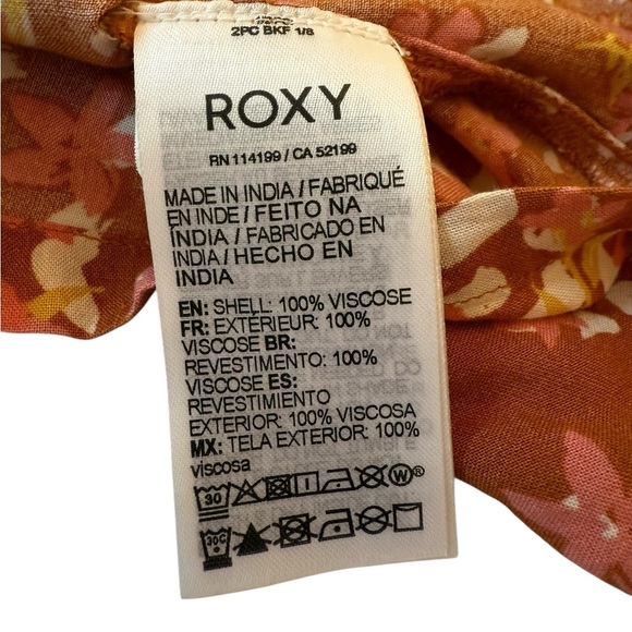 Roxy Hello Petal Woven Mini Dress On or Off Shoulder Fall Smocked Size Small - Picture 11 of 15